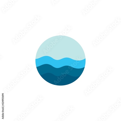 Water Wave Logo Template. vector Icon illustration