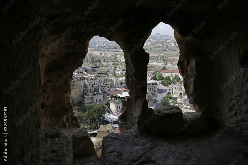 View from Chavushin Fortress in Cappadocia, Turkey