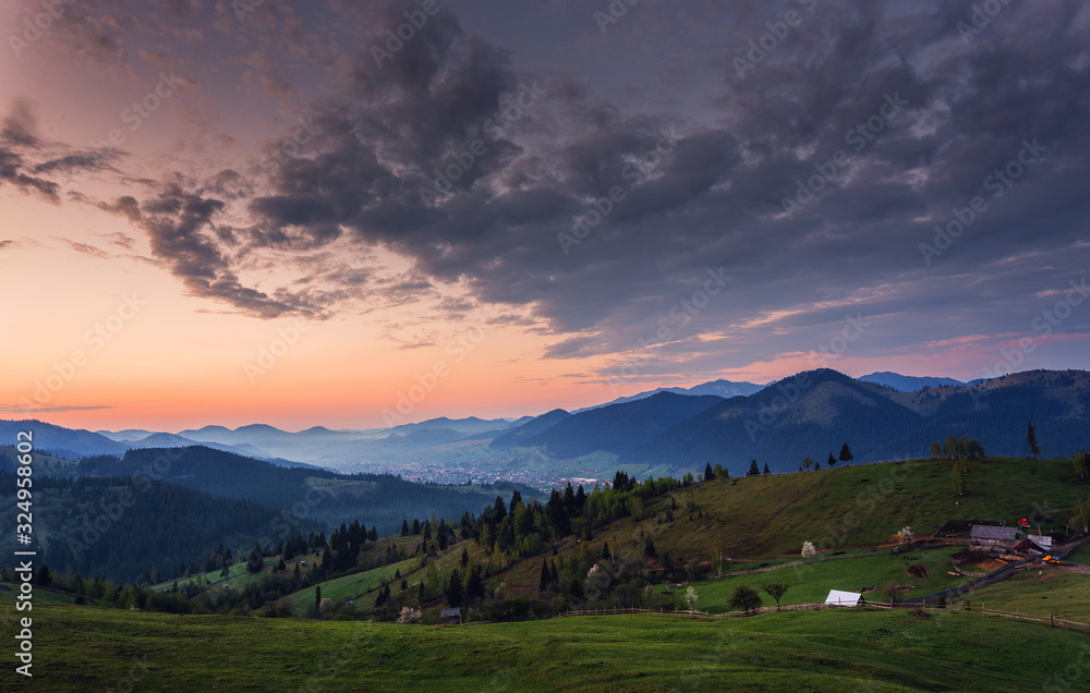 sunset in the mountains