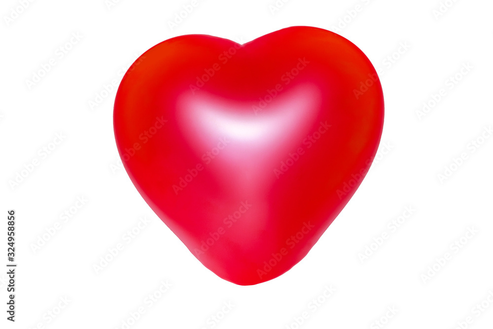 red air glossy heart isolated on white background