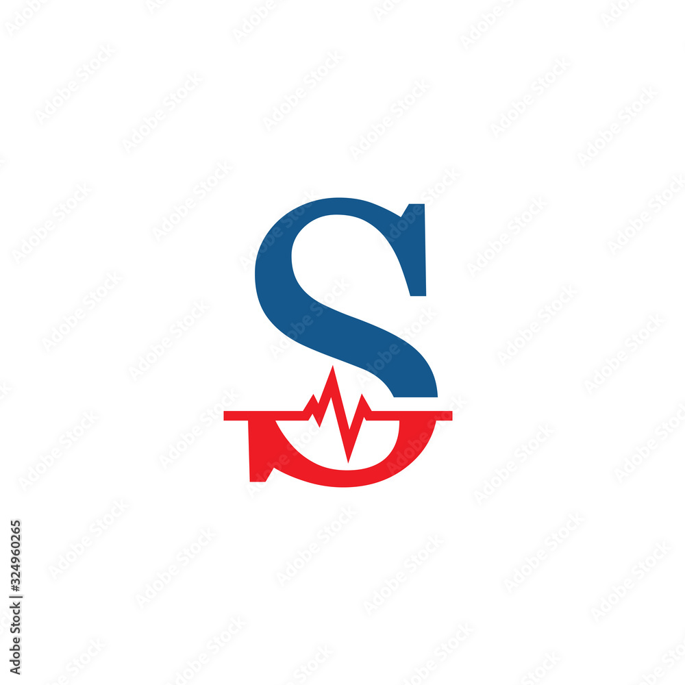 initial letter s cardiogram logo vector initial letter s cardiogram logo vector