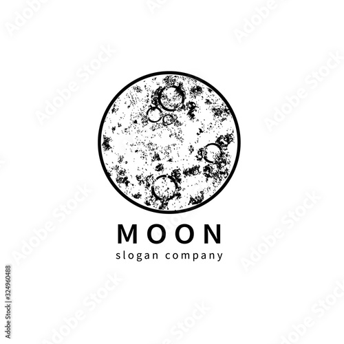 Logo with decoral moon. Abstract emblem, design concept, logotype element for template. photo