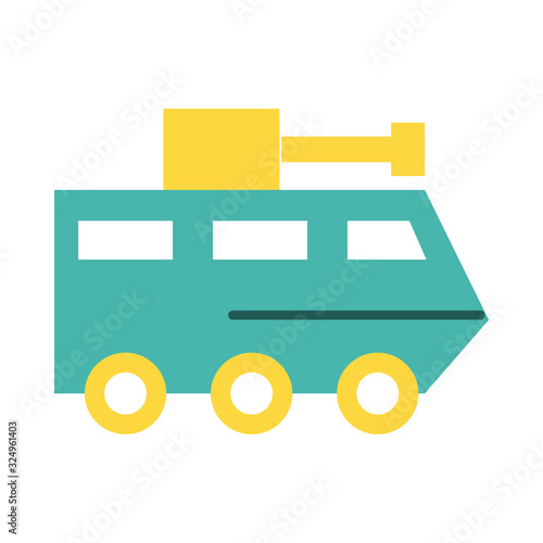 tank military force line and fill style icon