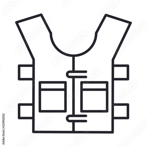 bulletproof vest accessory line and fill style icon