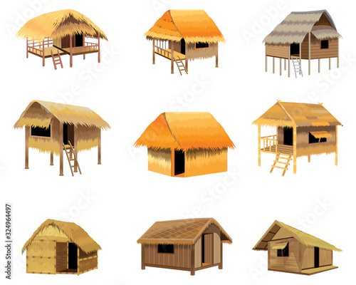 straw hut on white background vector design