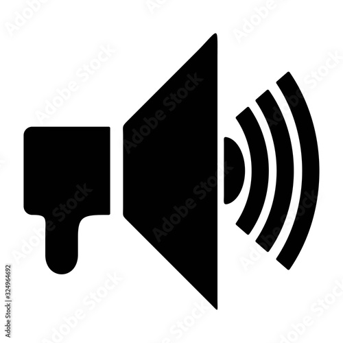 Speaker icon illustration. Decrease, increase sound wolume symbol. Mute, unmute signs. photo