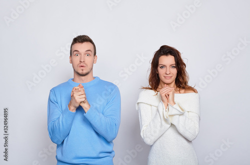 Bild auf Leinwand A nice funny couple hoping for good ness.