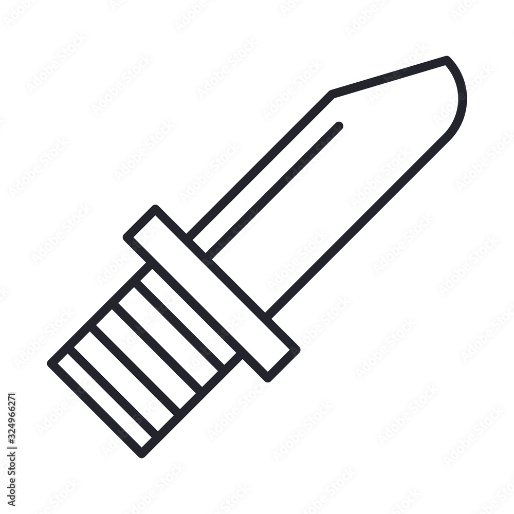 knife weapon military force line and fill style icon knife weapon military force line and fill style icon