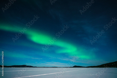 Aurora Borealis, Lapland, Finland, Ivalo, Lake Inari © Neil