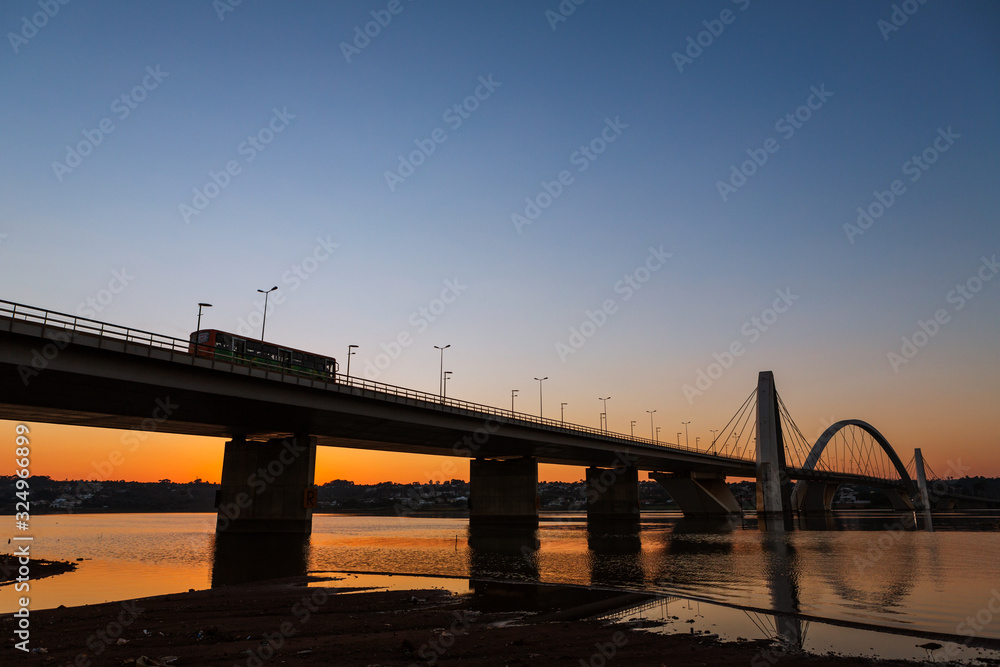 Bridge over the artificial lake in Brasilia. Bridge over the artificial lake in Brasilia.