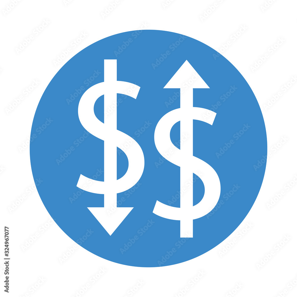money dollar symbols with arrows up and down money dollar symbols with arrows up and down