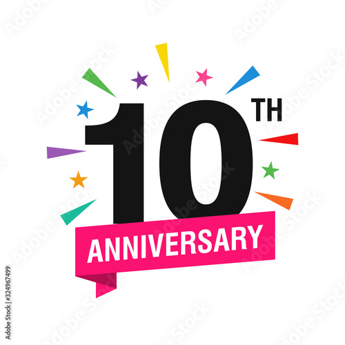 10th Years Anniversary Logo Design Vector