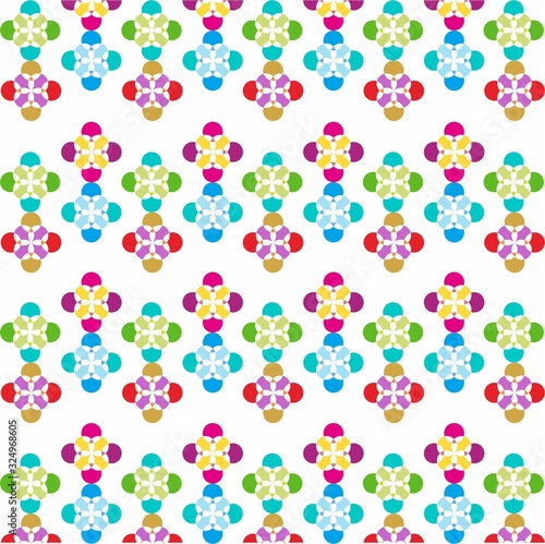 Colorful Seamless Pattern With Flowers and Hearts , Abstract, Illustrator Floral Pattern Wallpaper 