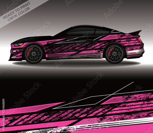 Car wrap decal design vector  custom livery race rally car vehicle sticker and tinting.