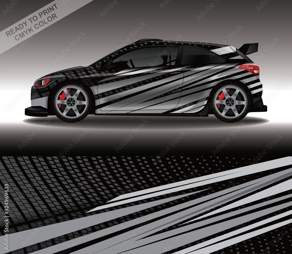 Car wrap decal design vector, custom livery race rally car vehicle sticker and tinting. Car wrap decal design vector, custom livery race rally car vehicle sticker and tinting.