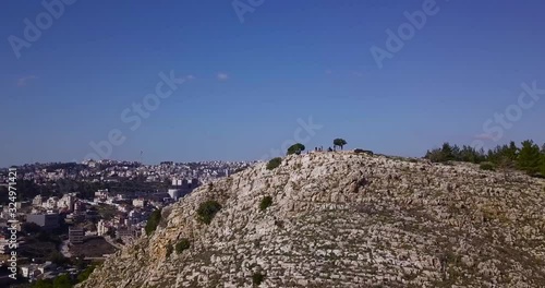 Drone shot over current day Nazareth.