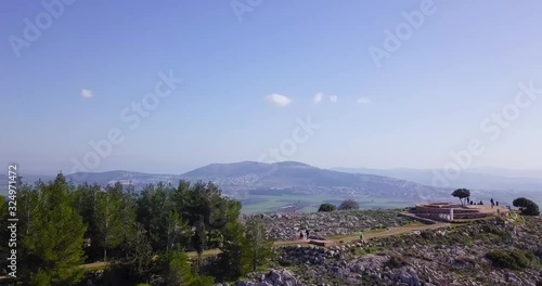 Drone shot over current day Nazareth.