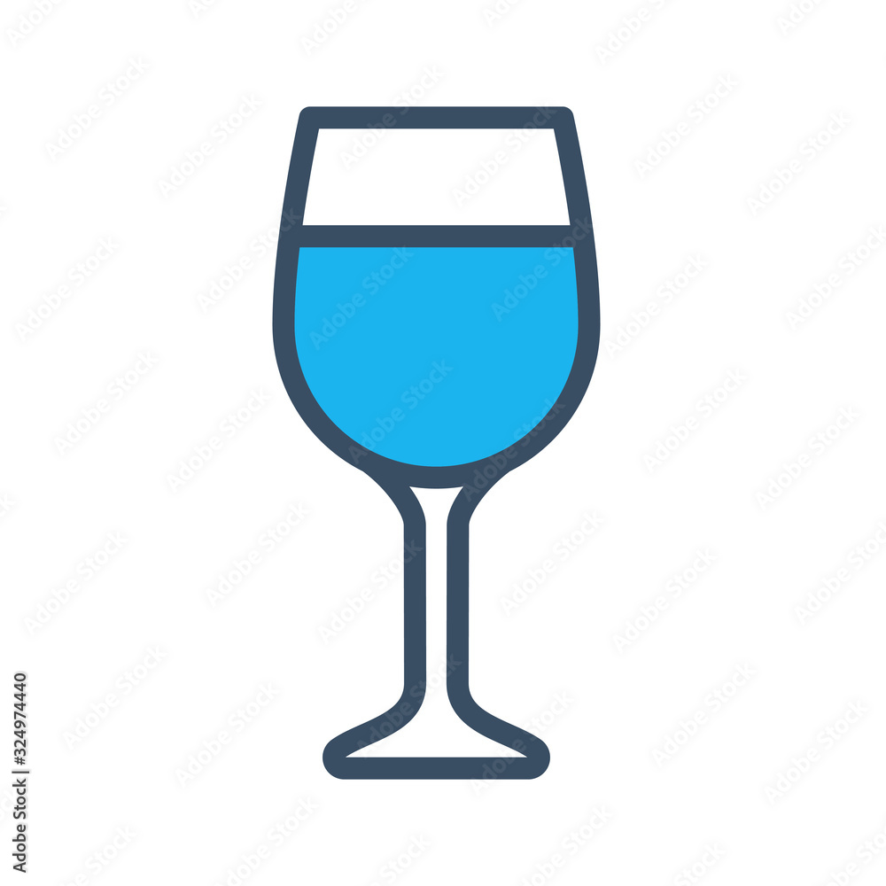 Wine glass icon filled outline style Wine glass icon filled outline style