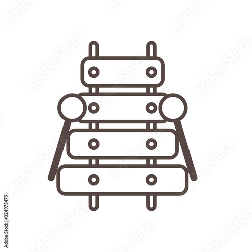 xilophone child toy line style icon photo