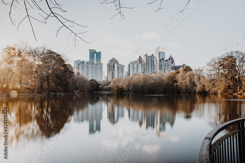 Midtown Atlanta Skyline and Water Reflection