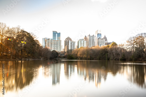 Midtown Atlanta Skyline and Water Reflection