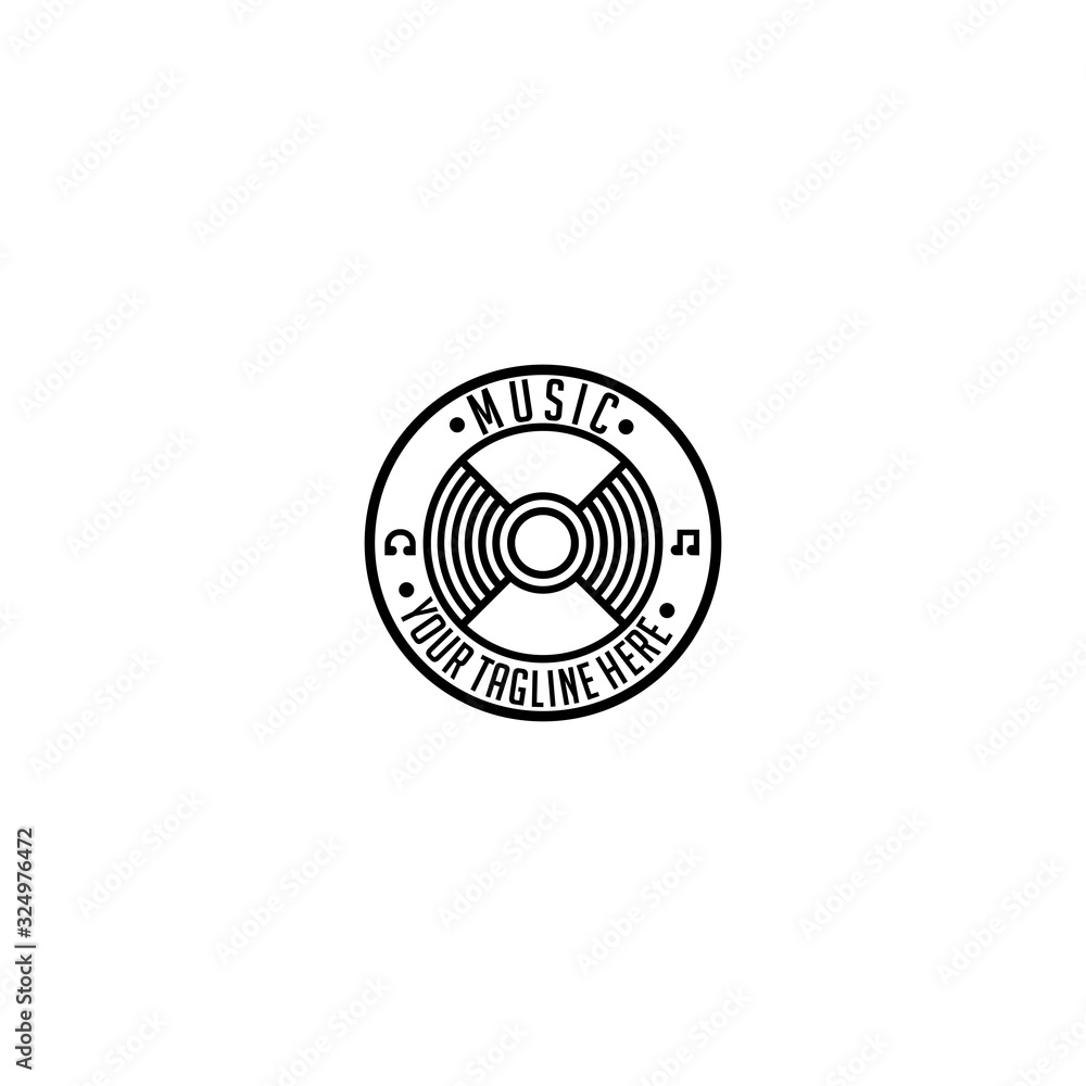 Music logo template,Musical note and vinyl record vector design Music logo template,Musical note and vinyl record vector design