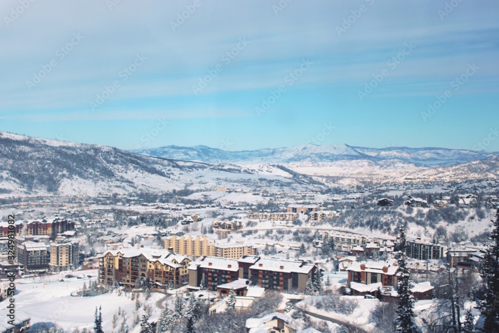 Fototapeta premium village in mountains