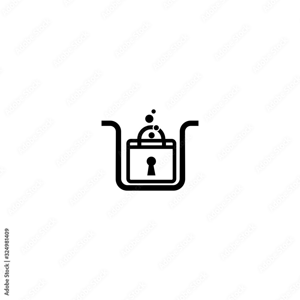 Padlock lab icon logo design template Padlock lab icon logo design template
