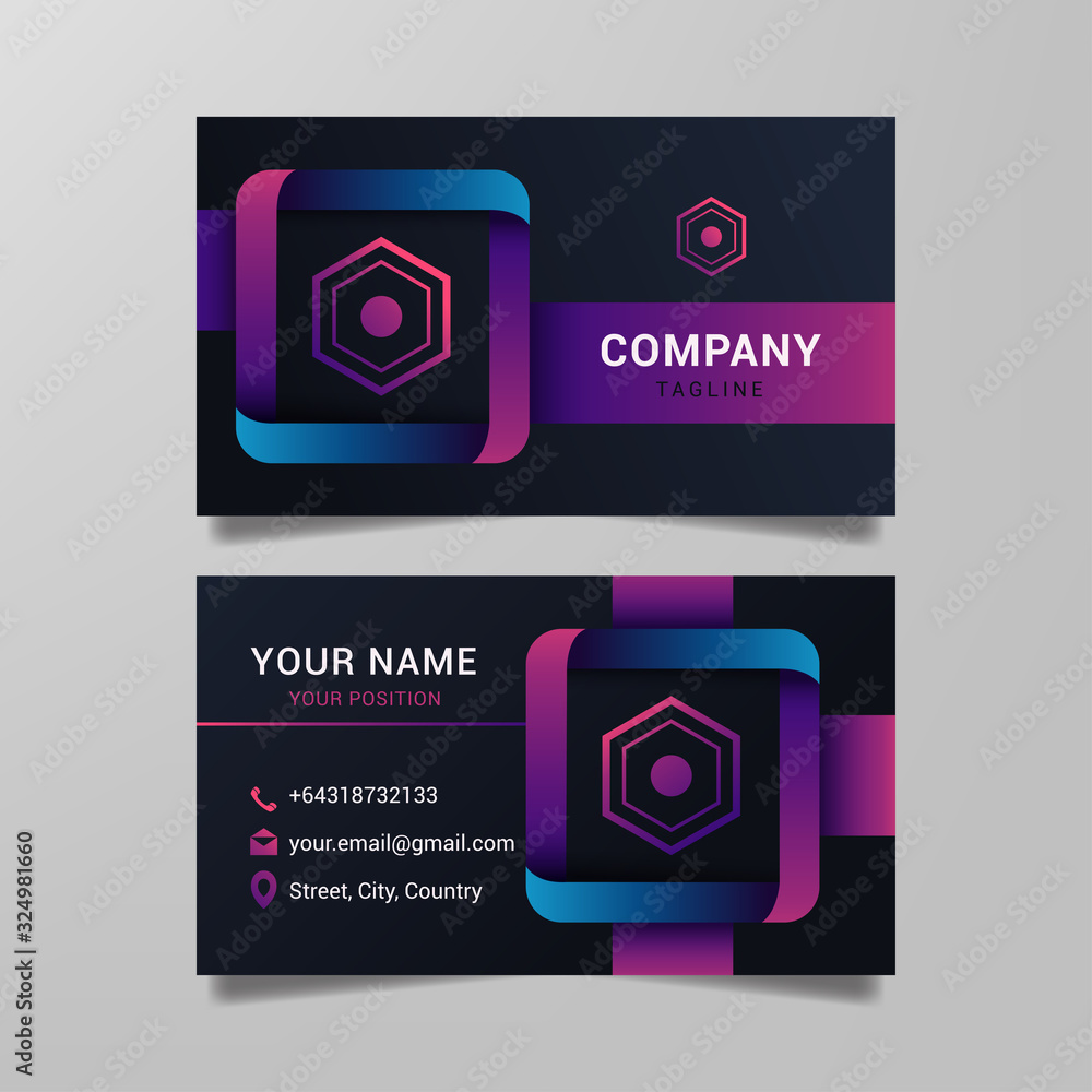 Fototapeta premium modern business card template with gradient color vector