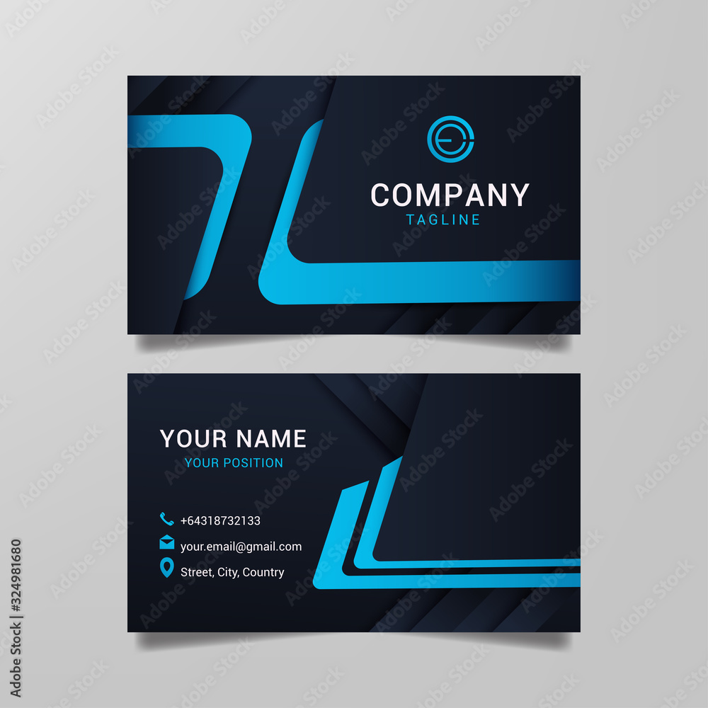 Obraz modern business card template with blue and black background vector