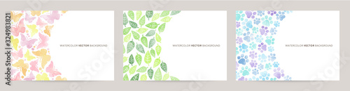 Photography watercolor nature illustration patterns (vector)