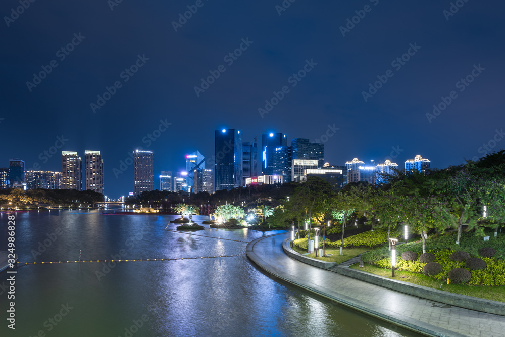 Night view of CBD of Nanhai, Foshan, Guangdong. Night view of CBD of Nanhai, Foshan, Guangdong.