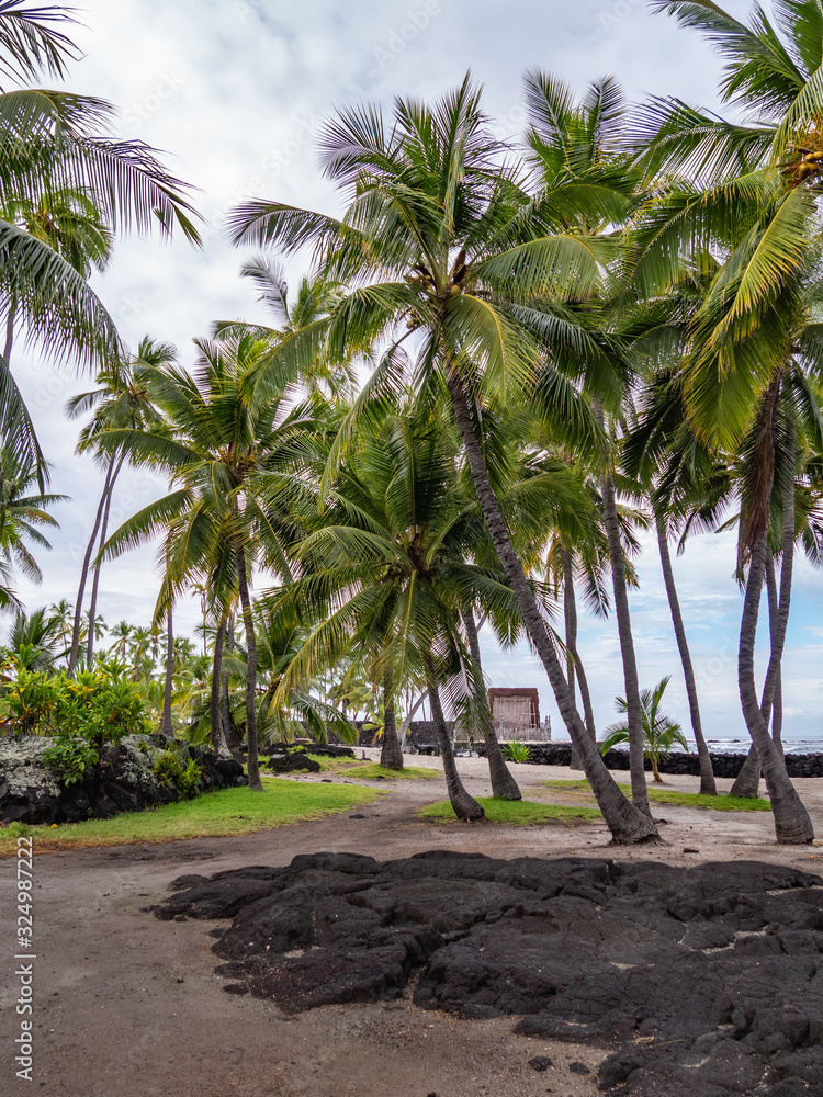 Puuhonua o Honaunau National Historical Park on the Big Island of Hawaii. 