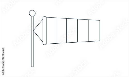  Weather windsock icon for measuring wind direction and speed in meteorology and aviation.