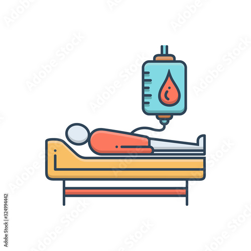 Color illustration icon for blood donation