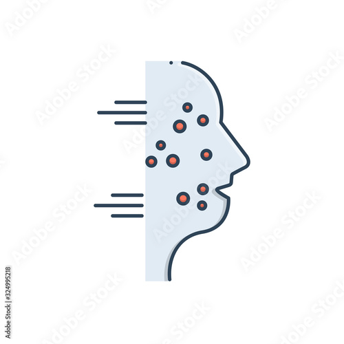 Color illustration icon for allergy 