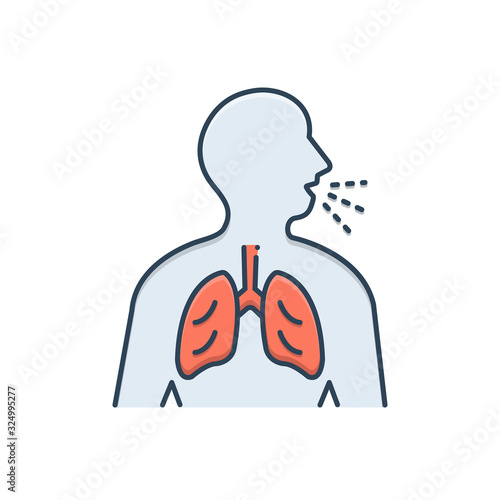 Color illustration icon for asthma 