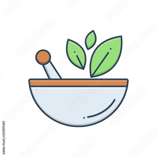 Color illustration icon for naturopathy 