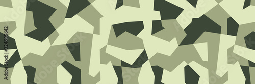 Geometric olive khaki camo, seamless pattern. Military  camouflage backdrop in light green color. Stock vector background.