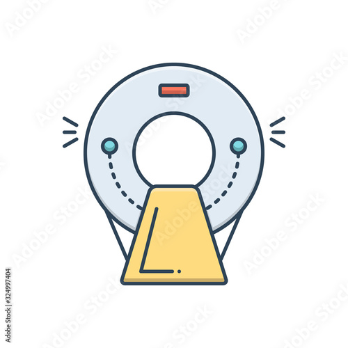 Color illustration icon for ct scan 