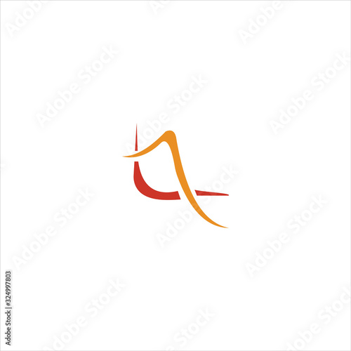 initial letter al or la logo vector design