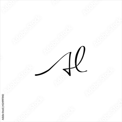 initial letter al or la logo vector design