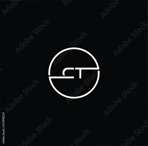 Outstanding professional elegant trendy awesome artistic black and white color CT TC initial based Alphabet icon logo.