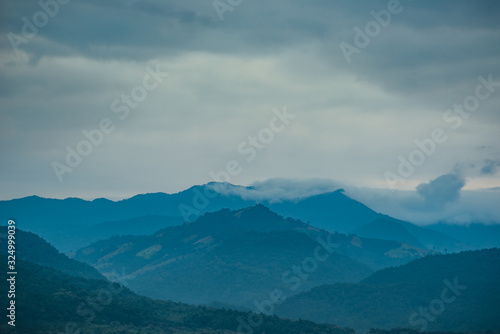 clouds in the sky and mountain nature background