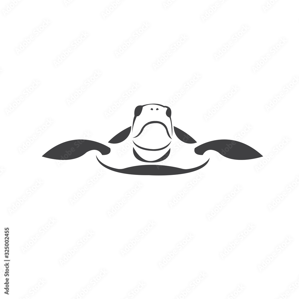 Vector of turtle Black design on a white background. Reptile. Animals ...