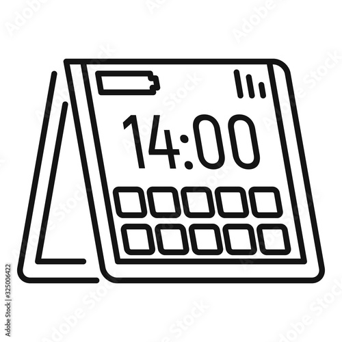 Foldable cellphone icon. Outline foldable cellphone vector icon for web design isolated on white background