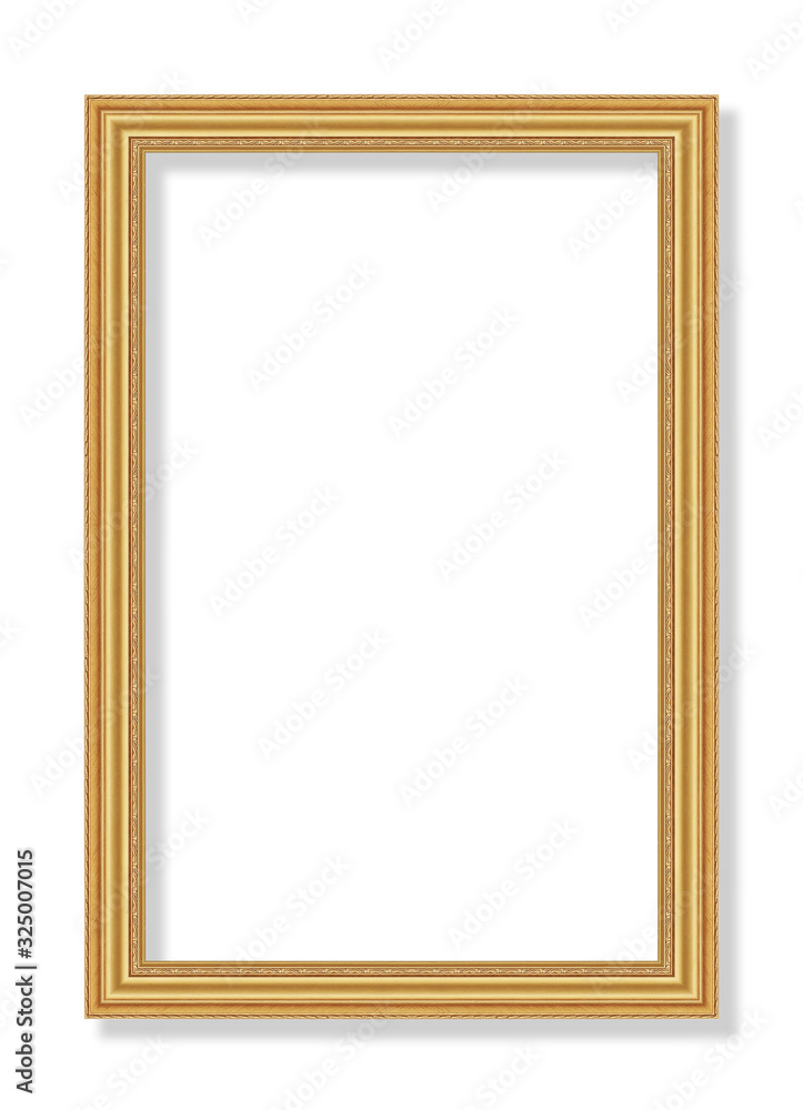 The antique gold frame isolated on white background with clipping path include The antique gold frame isolated on white background with clipping path include