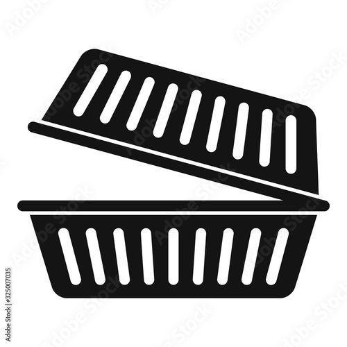 Takeout food container icon. Simple illustration of takeout food container vector icon for web design isolated on white background