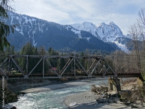 River with mountain background
