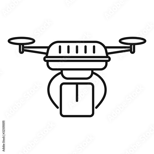 Online drone delivery icon. Outline online drone delivery vector icon for web design isolated on white background